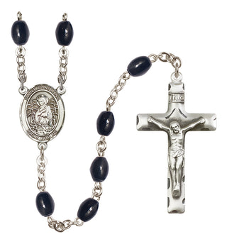 Silver-Plated 8x6mm Saint Christina the Astonishing  Engraved Catholic Rosaries