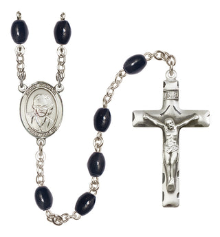 Silver-Plated 8x6mm Saint Gianna Beretta Molla  Engraved Catholic Rosaries