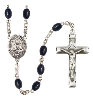 Silver-Plated 8x6mm Corazon Inmaculado de Maria  Engraved Catholic Rosaries