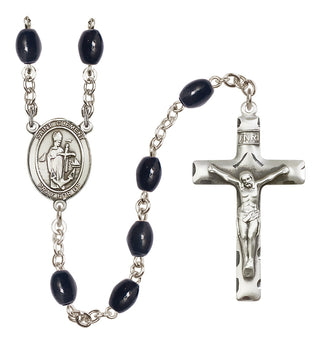 Silver-Plated 8x6mm Saint Clement  Engraved Catholic Rosaries
