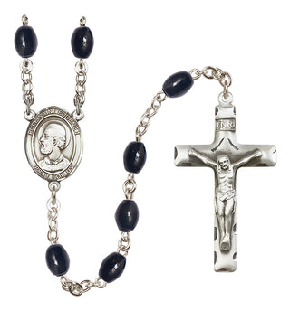 Silver-Plated 8x6mm Pope Saint Eugene I  Engraved Catholic Rosaries