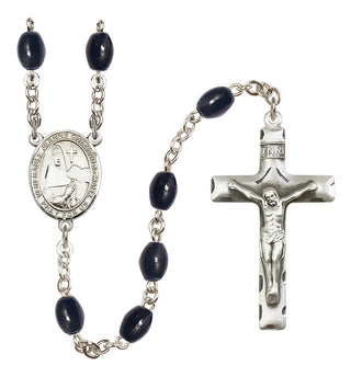 Silver-Plated 8x6mm Saint Jeanne Chezard de Matel  Engraved Catholic Rosaries