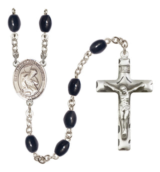 Silver Plated 8x6mm Black Blessed Herman the Cripple Rosary