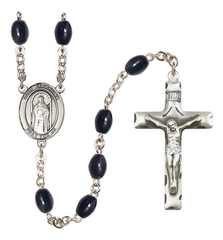 Silver-Plated 8x6mm Saint Seraphina  Engraved Catholic Rosaries