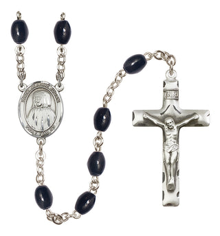 Silver-Plated 8x6mm Saint Jeanne Jugan  Engraved Catholic Rosaries