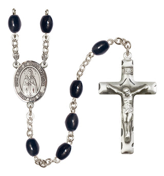 Silver-Plated 8x6mm Our Lady of Rosa Mystica  Engraved Catholic Rosaries