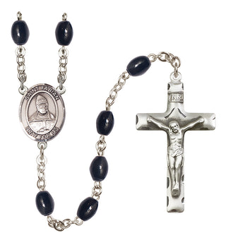 Silver-Plated 8x6mm Saint Fabian  Engraved Catholic Rosaries