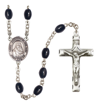 Silver-Plated 8x6mm Saint Jadwiga of Poland  Engraved Catholic Rosaries