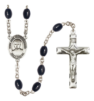 Silver Plated 8x6mm Black Saint Jose Sanchez del Rio Rosary