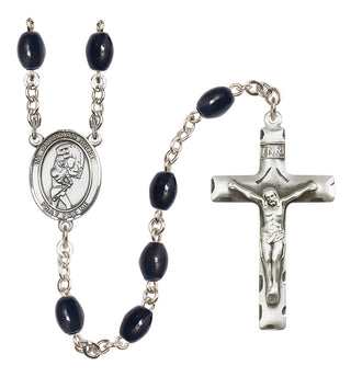 Silver-Plated 8x6mm Guardian Angel/Softball Rosary
