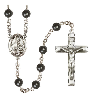 Silver-Plated 7mm Saint Albert the Great  Engraved Catholic Rosaries