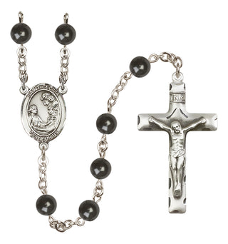 Silver-Plated 7mm Saint Cecilia  Engraved Catholic Rosaries