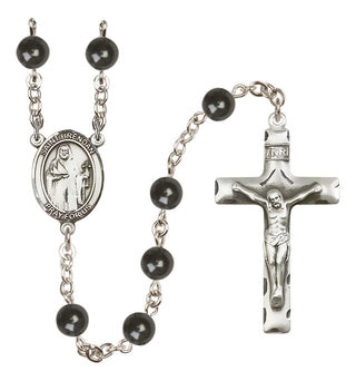 Silver-Plated 7mm Saint Brendan the Navigator  Engraved Catholic Rosaries