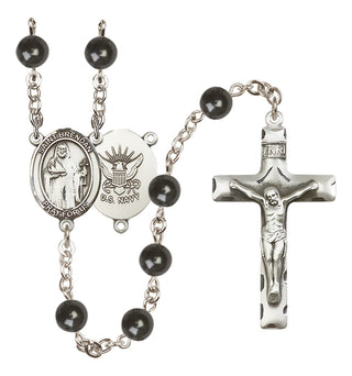 Silver-Plated 7mm Saint Brendan the Navigator/Navy Rosary