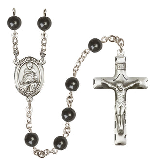 Silver-Plated 7mm Saint Daniel  Engraved Catholic Rosaries