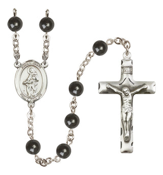 Silver-Plated 7mm Saint Jane of Valois  Engraved Catholic Rosaries