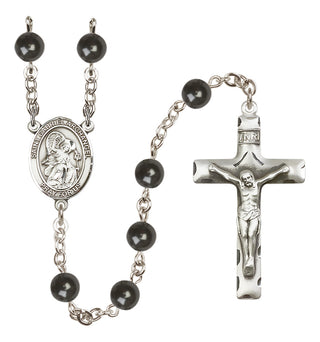 Silver-Plated 7mm Saint Gabriel the Archangel  Engraved Catholic Rosaries