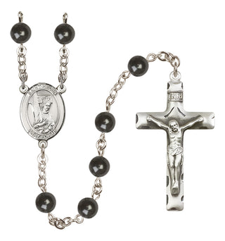 Silver-Plated 7mm Saint Helen  Engraved Catholic Rosaries