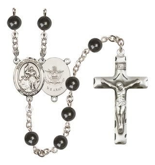 Silver-Plated 7mm Saint Joan of Arc / Army Rosary