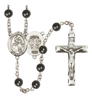 Silver-Plated 7mm Saint Joan of Arc / Nat'l Guard Rosary