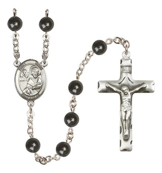 Silver-Plated 7mm Saint Mark the Evangelist  Engraved Catholic Rosaries