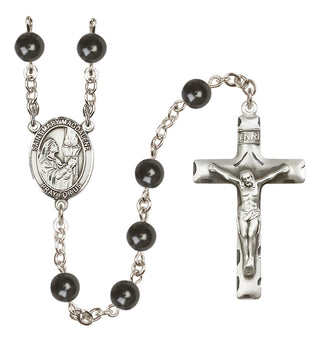 Silver-Plated 7mm Saint Mary Magdalene  Engraved Catholic Rosaries