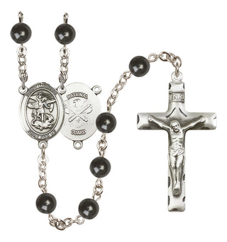 Silver-Plated 7mm Saint Michael / Nat'l Guard Rosary