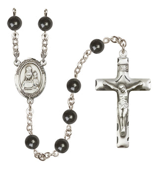 Silver-Plated 7mm Our Lady of Loretto  Engraved Catholic Rosaries