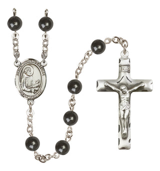 Silver-Plated 7mm Saint Bonaventure  Engraved Catholic Rosaries