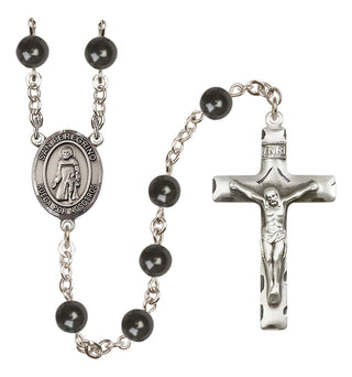 Silver-Plated 7mm San Peregrino  Engraved Catholic Rosaries