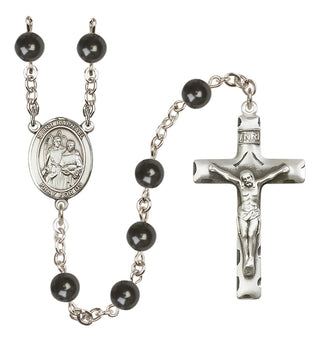 Silver-Plated 7mm Saint Raphael the Archangel  Engraved Catholic Rosaries