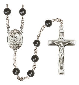 Silver-Plated 7mm Saint William of Rochester  Engraved Catholic Rosaries
