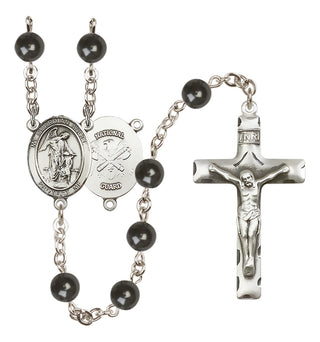Silver-Plated 7mm Guardian Angel / Nat'l Guard Rosary