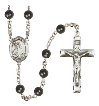 Silver Plated 7mm Black Saint Bridget of Sweden Rosary
