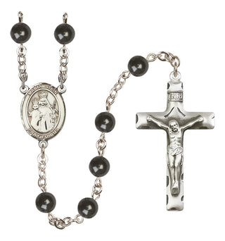 Silver Plated 7mm Black Maria Stein Rosary