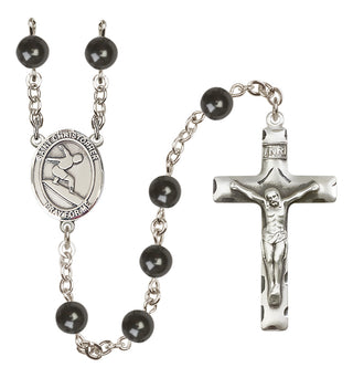 Silver-Plated 7mm Saint Christopher/Surfing Rosary