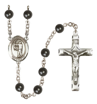 Silver-Plated 7mm Saint Sebastian / Archery Rosary