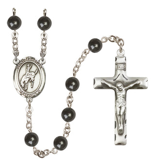 Silver-Plated 7mm Saint Sebastian / Rodeo Rosary
