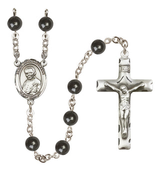 Silver-Plated 7mm Saint John Neumann  Engraved Catholic Rosaries
