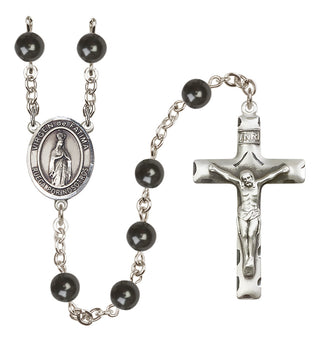 Silver-Plated 7mm Virgen de Fatima  Engraved Catholic Rosaries