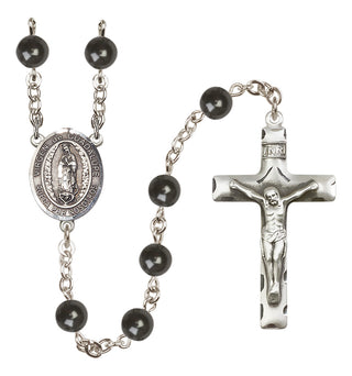 Silver-Plated 7mm Virgen de Guadalupe  Engraved Catholic Rosaries
