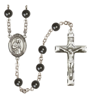 Silver-Plated 7mm Saint Isaac Jogues  Engraved Catholic Rosaries