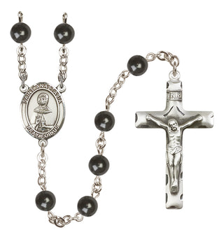 Silver-Plated 7mm Saint Anastasia  Engraved Catholic Rosaries