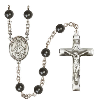 Silver-Plated 7mm Saint Alexandra  Engraved Catholic Rosaries