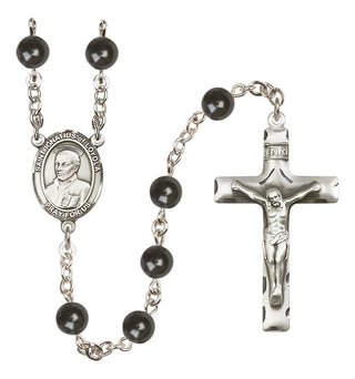 Silver-Plated 7mm Saint Ignatius of Loyola  Engraved Catholic Rosaries