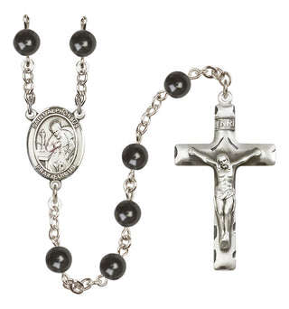 Silver-Plated 7mm Saint Alphonsus  Engraved Catholic Rosaries