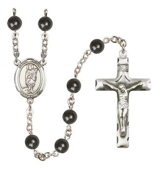 Silver-Plated 7mm Saint Victor of Marseilles  Engraved Catholic Rosaries