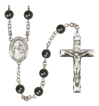 Silver-Plated 7mm Saint John of the Cross  Engraved Catholic Rosaries