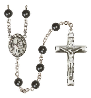 Silver Plated 7mm Black San Juan de la Cruz Rosary
