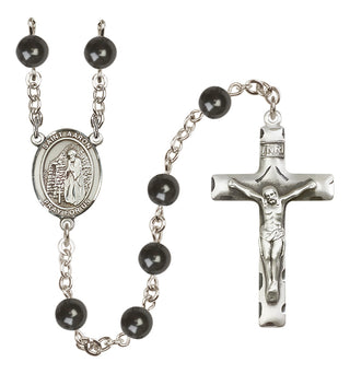 Silver-Plated 7mm Saint Aaron  Engraved Catholic Rosaries